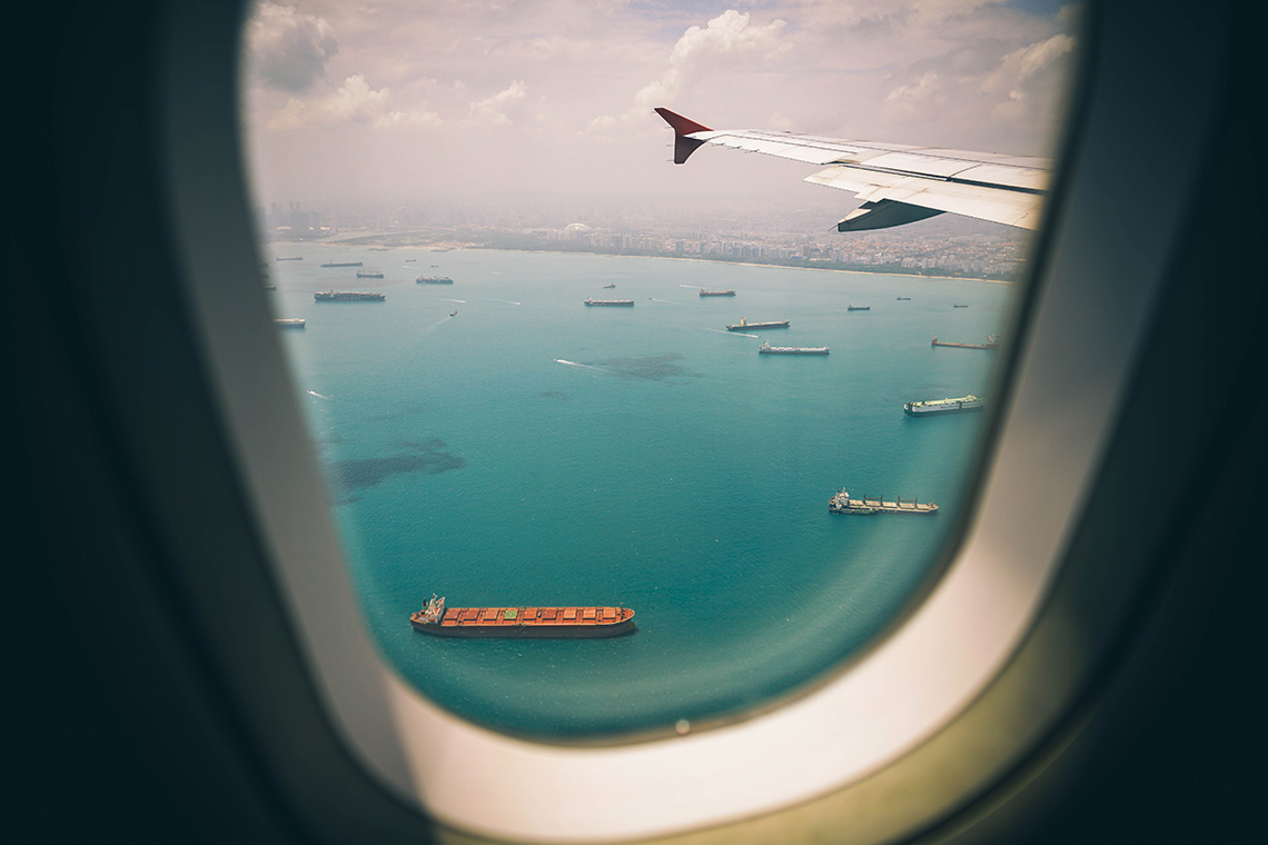 Blick aus dem Flugzeug